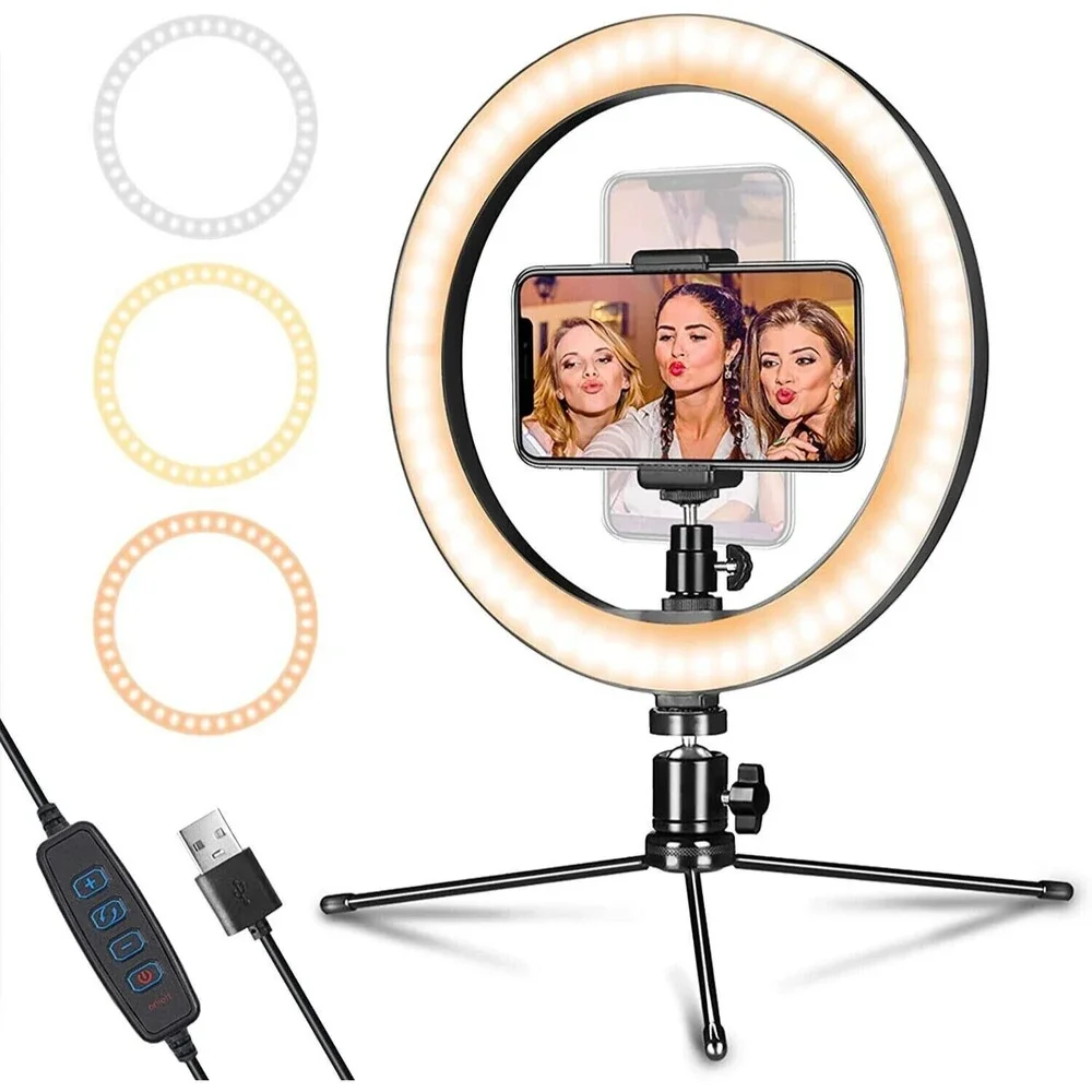 AURORA 10-inch LED Ring Light +Tripod-NEW-Video/Photography-10 brightness levels